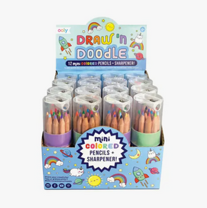 Drawn n Doodle Mini Colored Pencils + Sharpener - set of 12