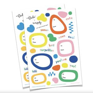 Wrappily Chatter Blobs Gift Tags & Sticker Sheet Set
